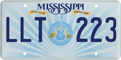 MS license plate LLT223