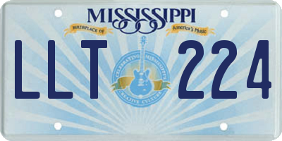 MS license plate LLT224