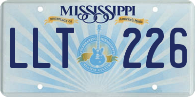 MS license plate LLT226