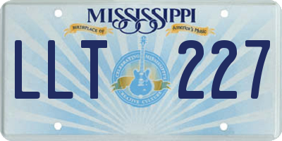 MS license plate LLT227