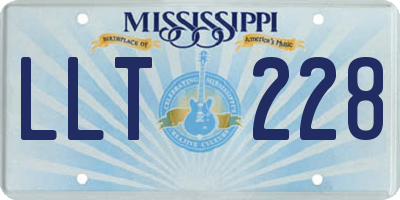 MS license plate LLT228