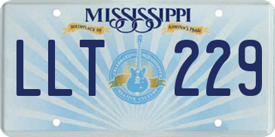 MS license plate LLT229