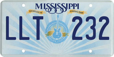 MS license plate LLT232