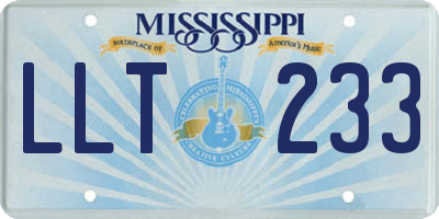 MS license plate LLT233