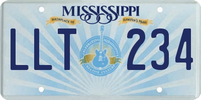 MS license plate LLT234