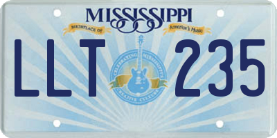 MS license plate LLT235