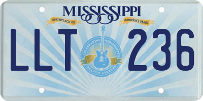 MS license plate LLT236