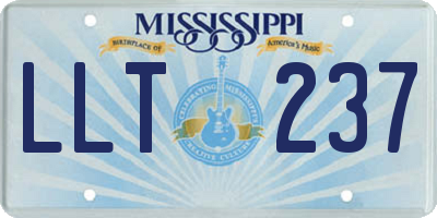 MS license plate LLT237