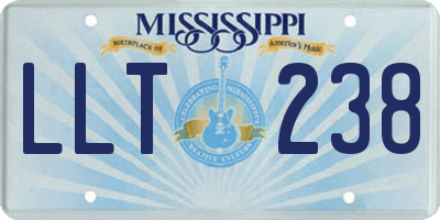 MS license plate LLT238