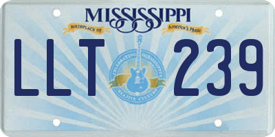 MS license plate LLT239