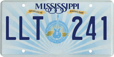 MS license plate LLT241