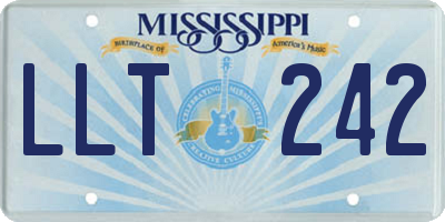 MS license plate LLT242