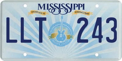 MS license plate LLT243