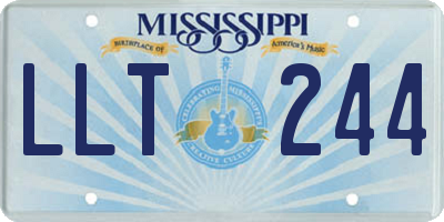 MS license plate LLT244