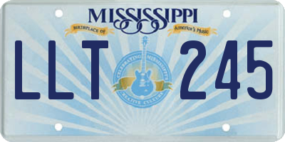 MS license plate LLT245