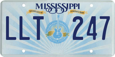 MS license plate LLT247
