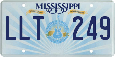 MS license plate LLT249