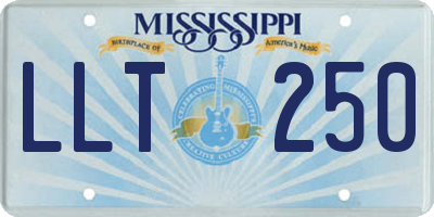 MS license plate LLT250