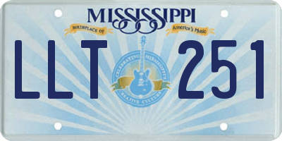 MS license plate LLT251