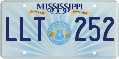MS license plate LLT252