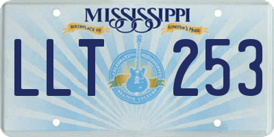 MS license plate LLT253