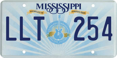 MS license plate LLT254