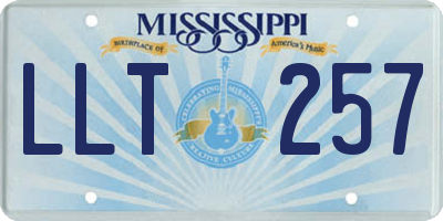 MS license plate LLT257