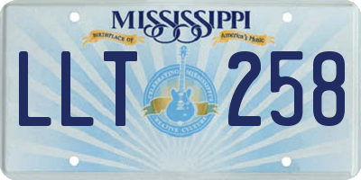 MS license plate LLT258