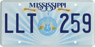 MS license plate LLT259