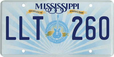 MS license plate LLT260