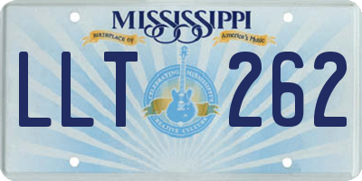 MS license plate LLT262