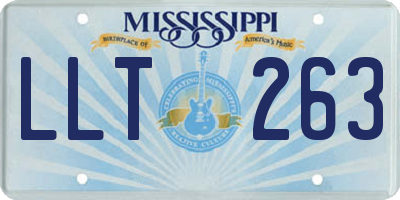 MS license plate LLT263