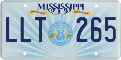 MS license plate LLT265