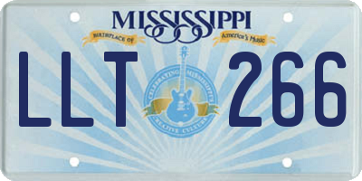 MS license plate LLT266