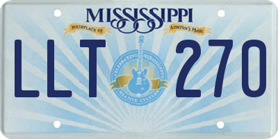 MS license plate LLT270
