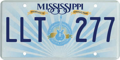 MS license plate LLT277