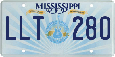 MS license plate LLT280