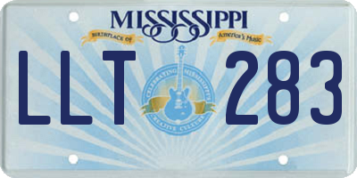MS license plate LLT283