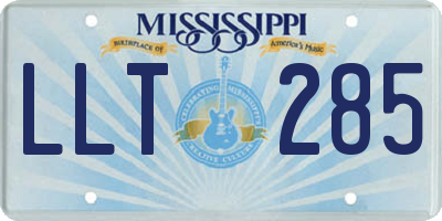 MS license plate LLT285