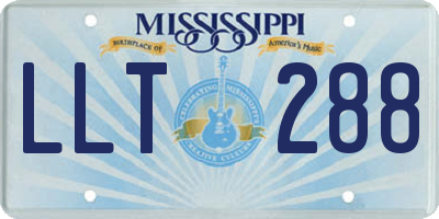 MS license plate LLT288