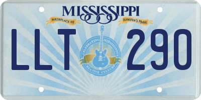 MS license plate LLT290