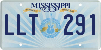 MS license plate LLT291