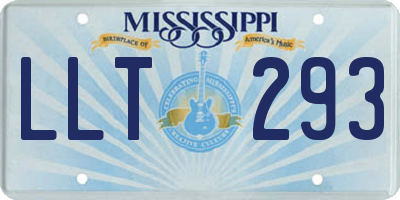MS license plate LLT293