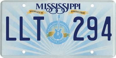 MS license plate LLT294