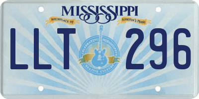 MS license plate LLT296