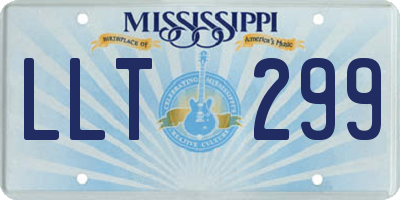 MS license plate LLT299