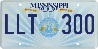 MS license plate LLT300
