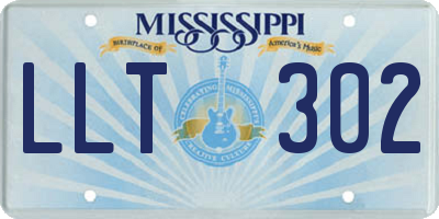 MS license plate LLT302