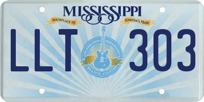 MS license plate LLT303