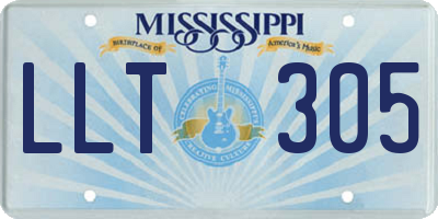 MS license plate LLT305